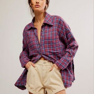 Free People Cardiff Plaid Top